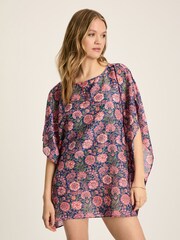 Joules Rosanna Navy & Pink Beach Cover-Up - Image 1 of 7