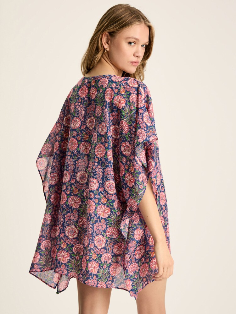 Joules Rosanna Navy & Pink Beach Cover-Up - Image 2 of 7