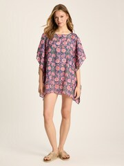 Joules Rosanna Navy & Pink Beach Cover-Up - Image 4 of 7