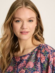 Joules Rosanna Navy & Pink Beach Cover-Up - Image 5 of 7