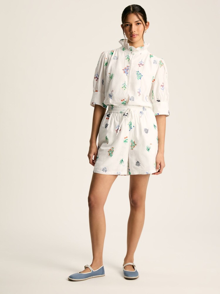Joules Iris White Embroidered Blouse - Image 1 of 7
