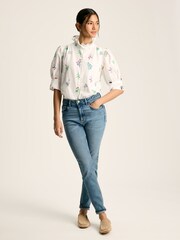 Joules Iris White Embroidered Blouse - Image 3 of 7