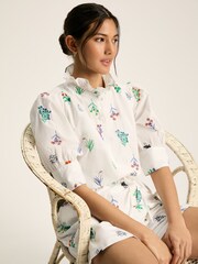 Joules Iris White Embroidered Blouse - Image 4 of 7