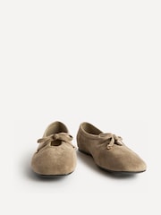 Linzi Natural Arlo Ballet Pumps with Bow Detail - Image 3 of 5