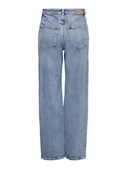 ONLY Medium Blue High Waisted Wide Leg 100% Cotton Jeans - Image 8 of 8