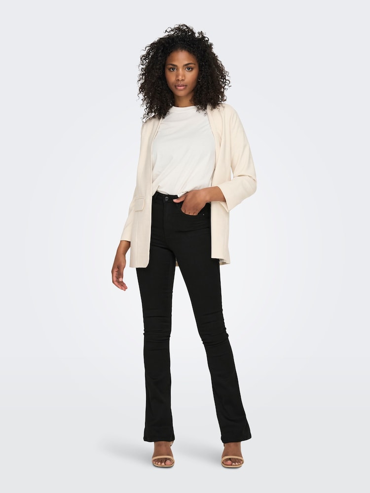 ONLY Black Royal High Waisted Stretch Flared Jeans - Image 1 of 5