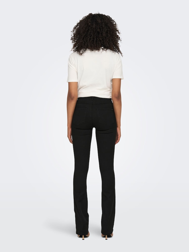 ONLY Black Royal High Waisted Stretch Flared Jeans - Image 2 of 5
