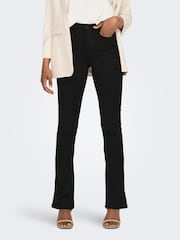 ONLY Black Royal High Waisted Stretch Flared Jeans - Image 3 of 5