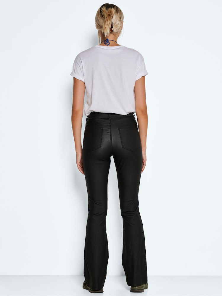 NOISY MAY Black High Waisted Flare 100% Cotton Jeans - Image 2 of 6