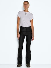 NOISY MAY Black High Waisted Flare 100% Cotton Jeans - Image 3 of 6