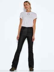 NOISY MAY Black High Waisted Flare 100% Cotton Jeans - Image 4 of 6