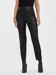 VERO MODA Black Straight Leg Coated Jeans - Image 1 of 6