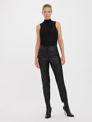 VERO MODA Black Straight Leg Coated Jeans - Image 2 of 6