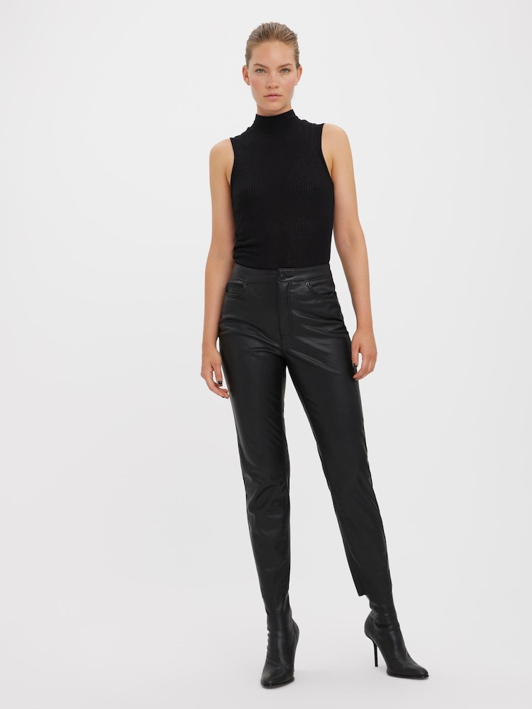VERO MODA Black Straight Leg Coated Jeans - Image 2 of 6