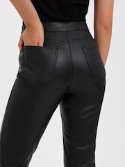 VERO MODA Black Straight Leg Coated Jeans - Image 4 of 6