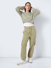 NOISY MAY Green High Waisted Utility Cargo Trousers - Image 4 of 5
