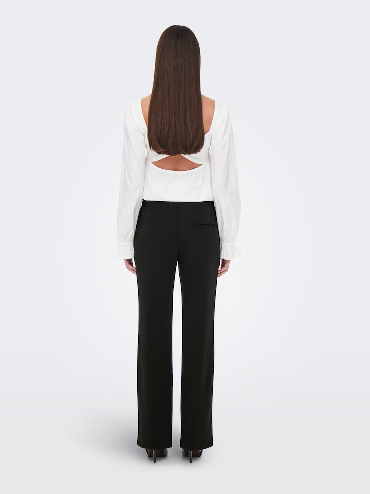 ONLY Black Stretch High Waist Straight Leg Trousers - Image 2 of 5 ONLY Black Stretch High Waist Straight Leg Trousers - Image 2 of 5