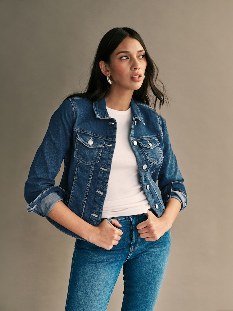 ONLY Blue Denim Jacket - Image 1 of 9