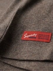 Superdry Brown/Grey Vintage Logo Embroidered Henley Top - Image 6 of 6