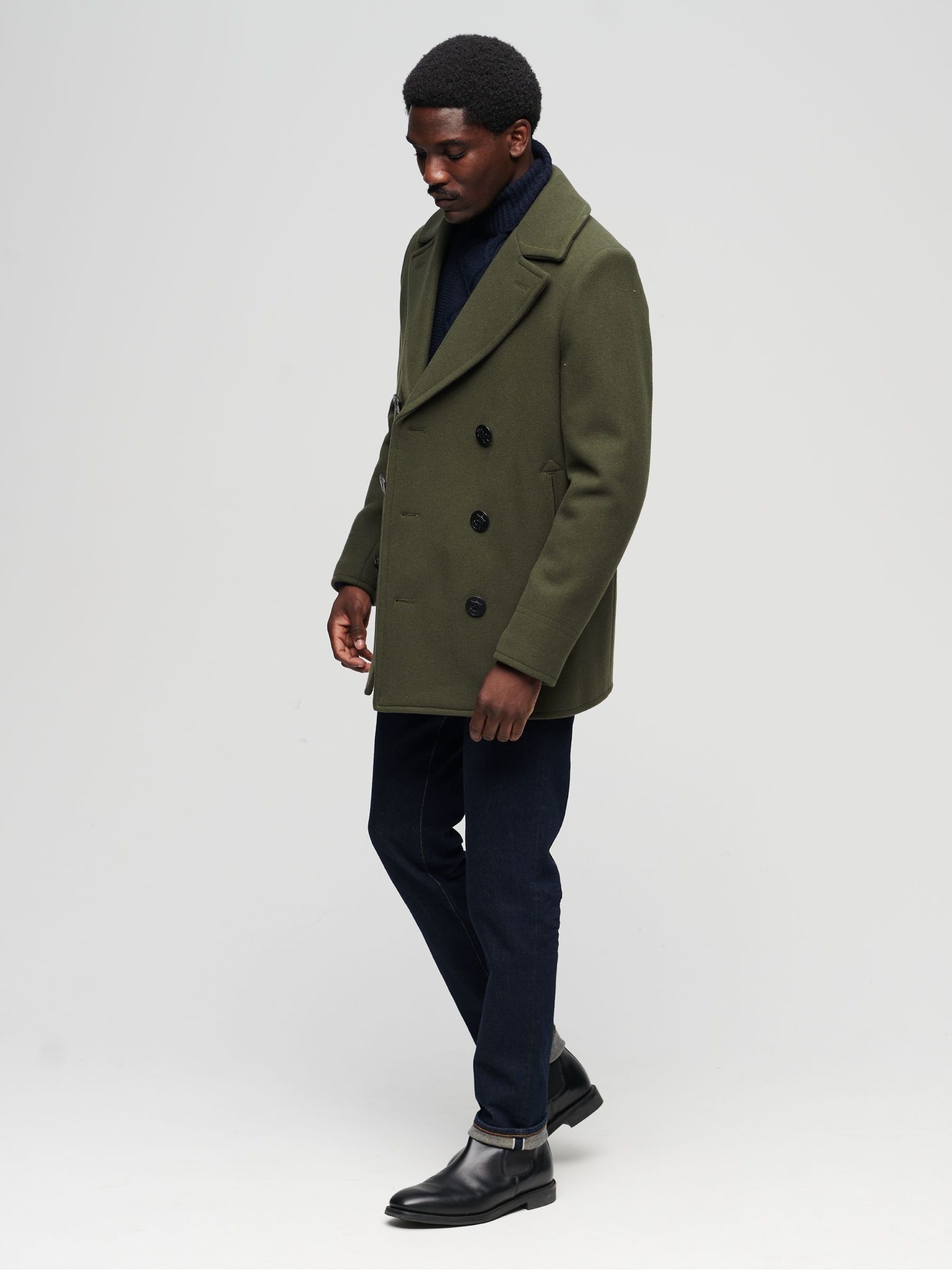 Buy Superdry Green The Merchant Store Wool Pea Coat from Next USA