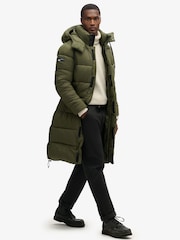 Superdry Green Ripstop Longline Puffer Coat Jacket - Image 3 of 8