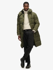 Superdry Green Ripstop Longline Puffer Coat Jacket - Image 4 of 8