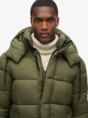 Superdry Green Ripstop Longline Puffer Coat Jacket - Image 5 of 8