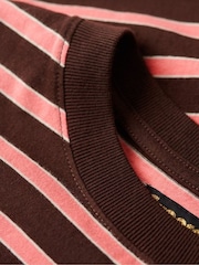 Superdry Brown Stripe Long Sleeve Top - Image 5 of 6