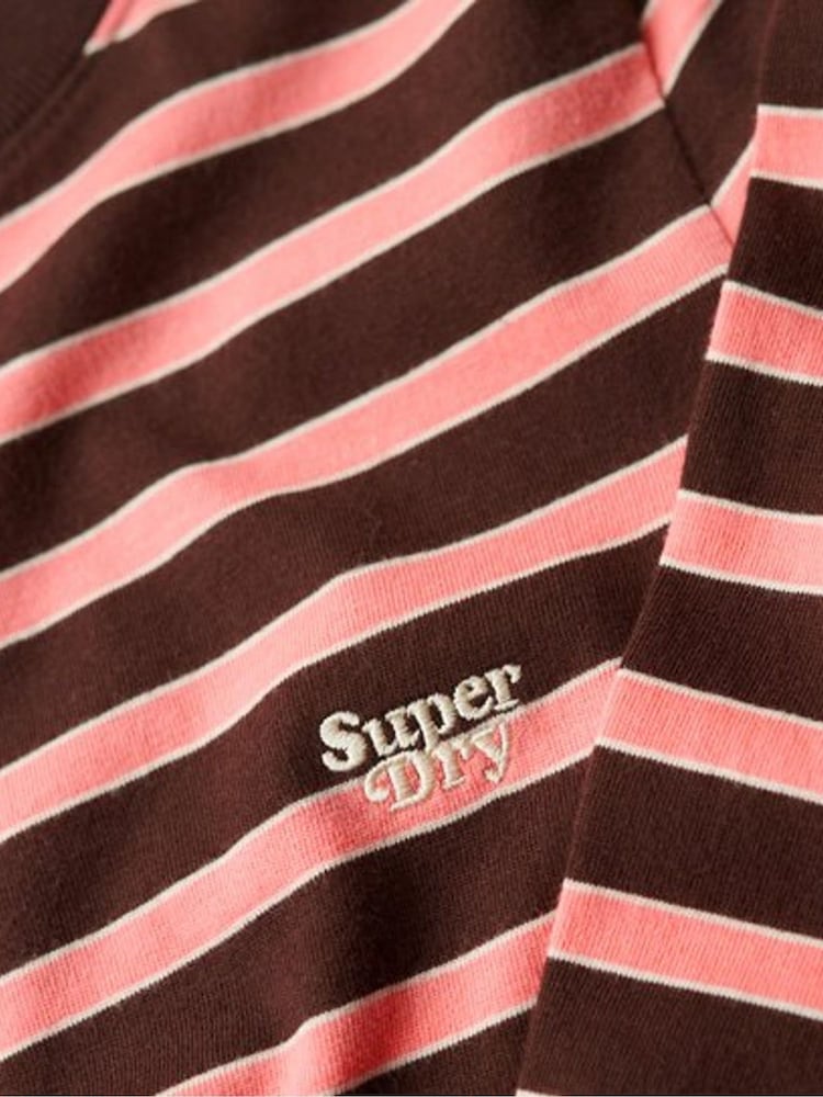 Superdry Brown Stripe Long Sleeve Top - Image 6 of 6