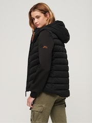 Superdry Charcoal Black Hooded Storm Hybrid Padded Jacket - Image 2 of 6