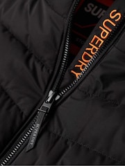 Superdry Charcoal Black Hooded Storm Hybrid Padded Jacket - Image 5 of 6