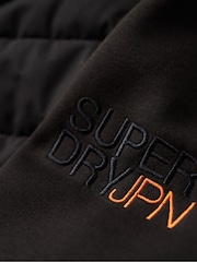 Superdry Charcoal Black Hooded Storm Hybrid Padded Jacket - Image 6 of 6