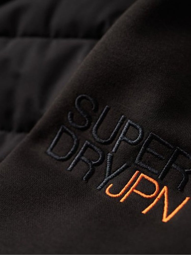 Superdry Charcoal Black Hooded Storm Hybrid Padded Jacket - Image 6 of 6