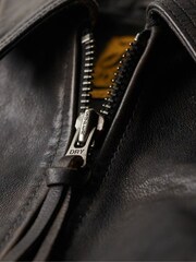 Superdry Black 70s Leather Jacket - Image 4 of 4