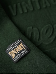 Superdry dark green Embossed Vintage Logo Hoodie - Image 6 of 6