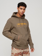 Superdry Brown 100% Cotton Utility Sport Logo Loose Hoodie - Image 1 of 6