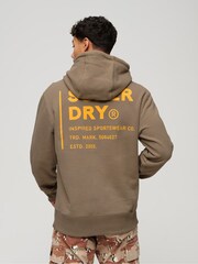 Superdry Brown 100% Cotton Utility Sport Logo Loose Hoodie - Image 2 of 6