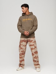 Superdry Brown 100% Cotton Utility Sport Logo Loose Hoodie - Image 3 of 6