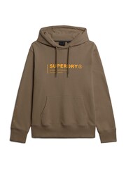 Superdry Brown 100% Cotton Utility Sport Logo Loose Hoodie - Image 4 of 6