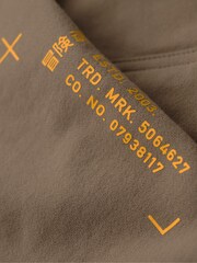 Superdry Brown 100% Cotton Utility Sport Logo Loose Hoodie - Image 6 of 6
