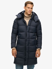 Superdry Blue Ripstop Longline Puffer Coat Jacket - Image 3 of 7