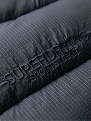 Superdry Blue Ripstop Longline Puffer Coat Jacket - Image 7 of 7