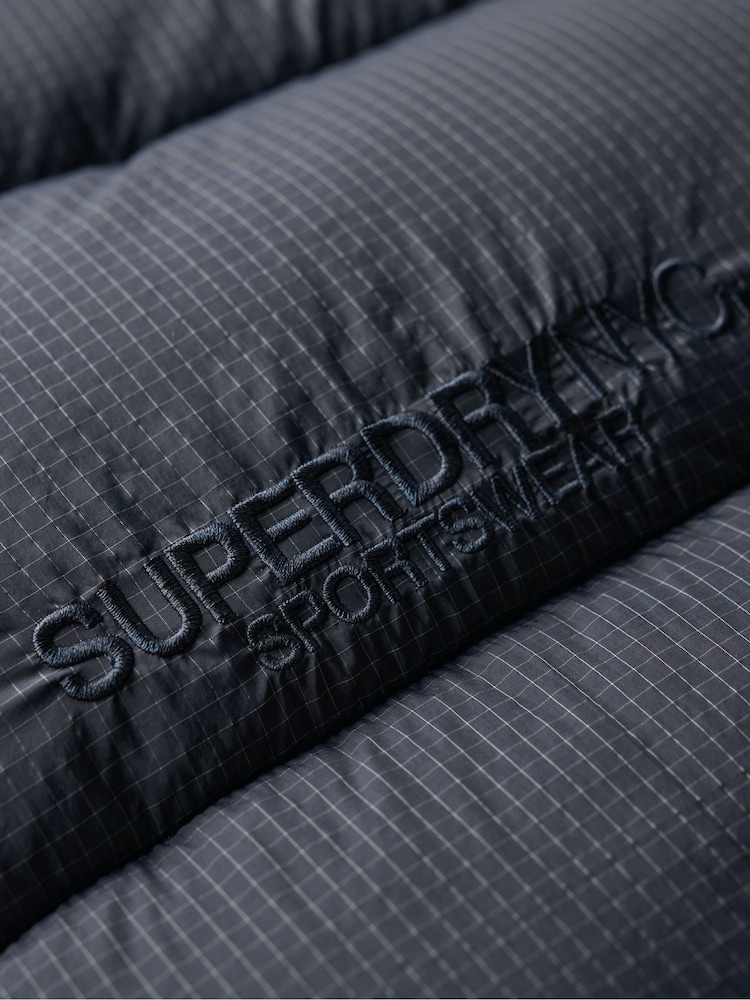 Superdry Blue Ripstop Longline Puffer Coat Jacket - Image 7 of 7
