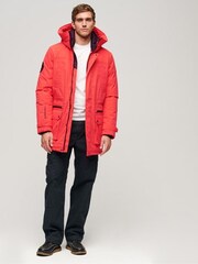 Superdry Red/Black City Hooded Padded Parka Coat Jacket - Image 2 of 6