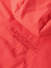 Superdry Red/Black City Hooded Padded Parka Coat Jacket - Image 4 of 6