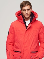 Superdry Red/Black City Hooded Padded Parka Coat Jacket - Image 6 of 6