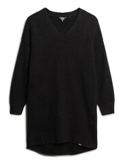 Superdry Black V-Neck Knit Jumper Dress - Image 4 of 6
