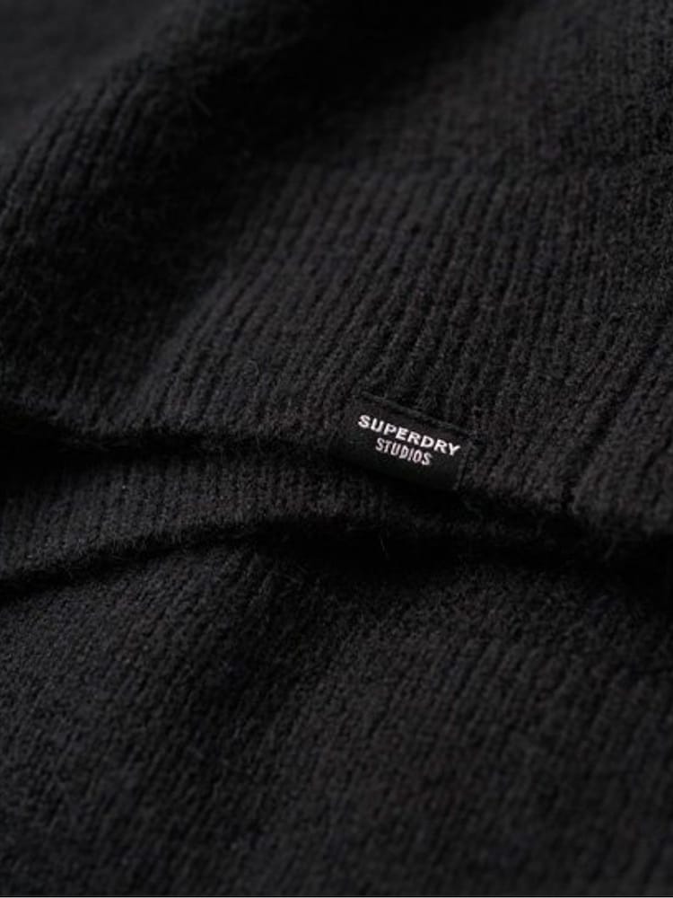 Superdry Black V-Neck Knit Jumper Dress - Image 6 of 6