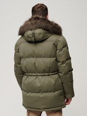 Superdry Green Chinook Faux Fur Parka Coat - Image 2 of 6