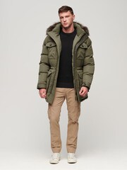 Superdry Green Chinook Faux Fur Parka Coat - Image 3 of 6